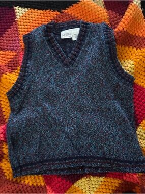 Arizona Jean Company Women's Navy Multi V-Neck Sweater Vest